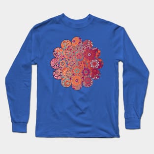 Psychedelic Ombre Flower Doodle Long Sleeve T-Shirt